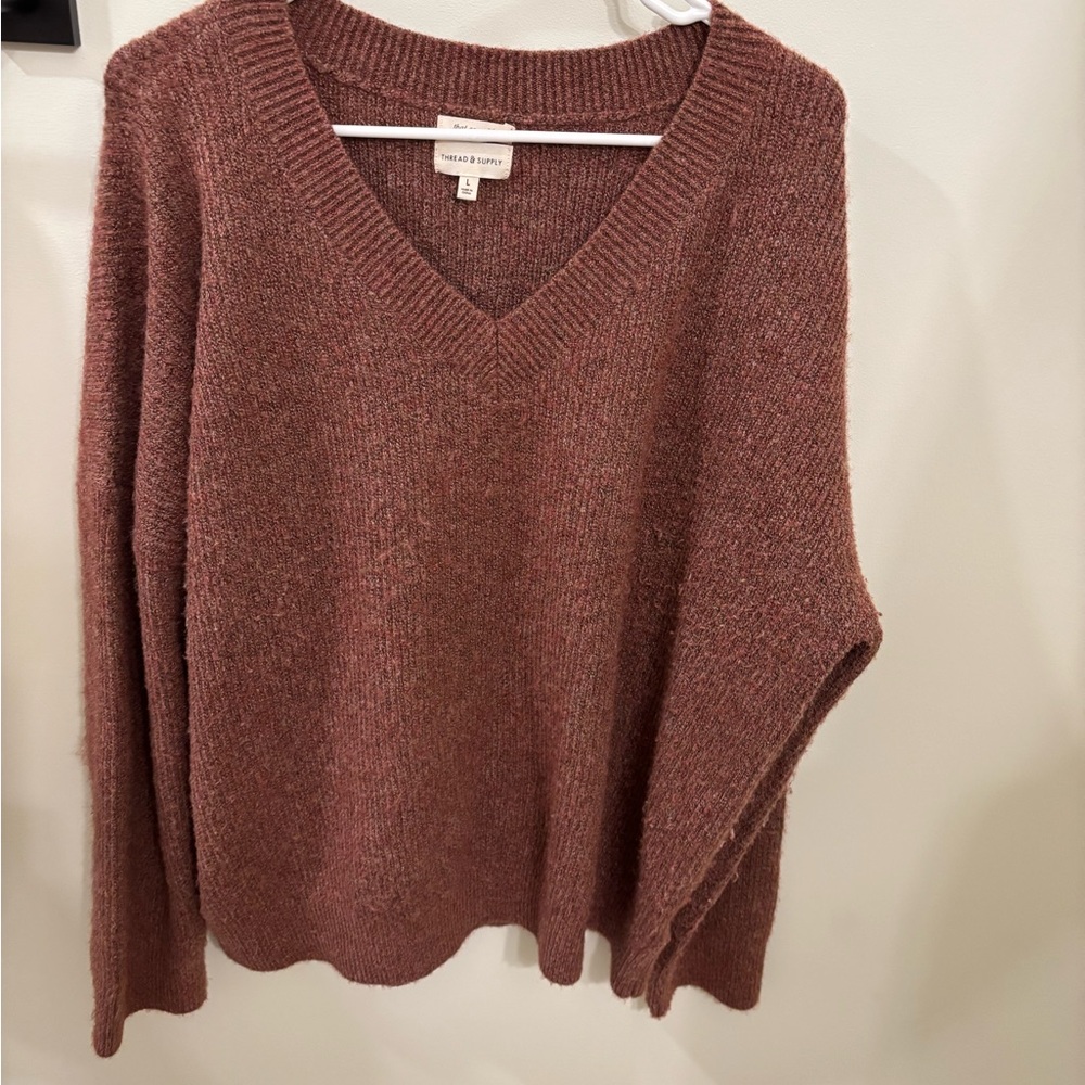 Thread & Supply V-Neck Sweater - Brown